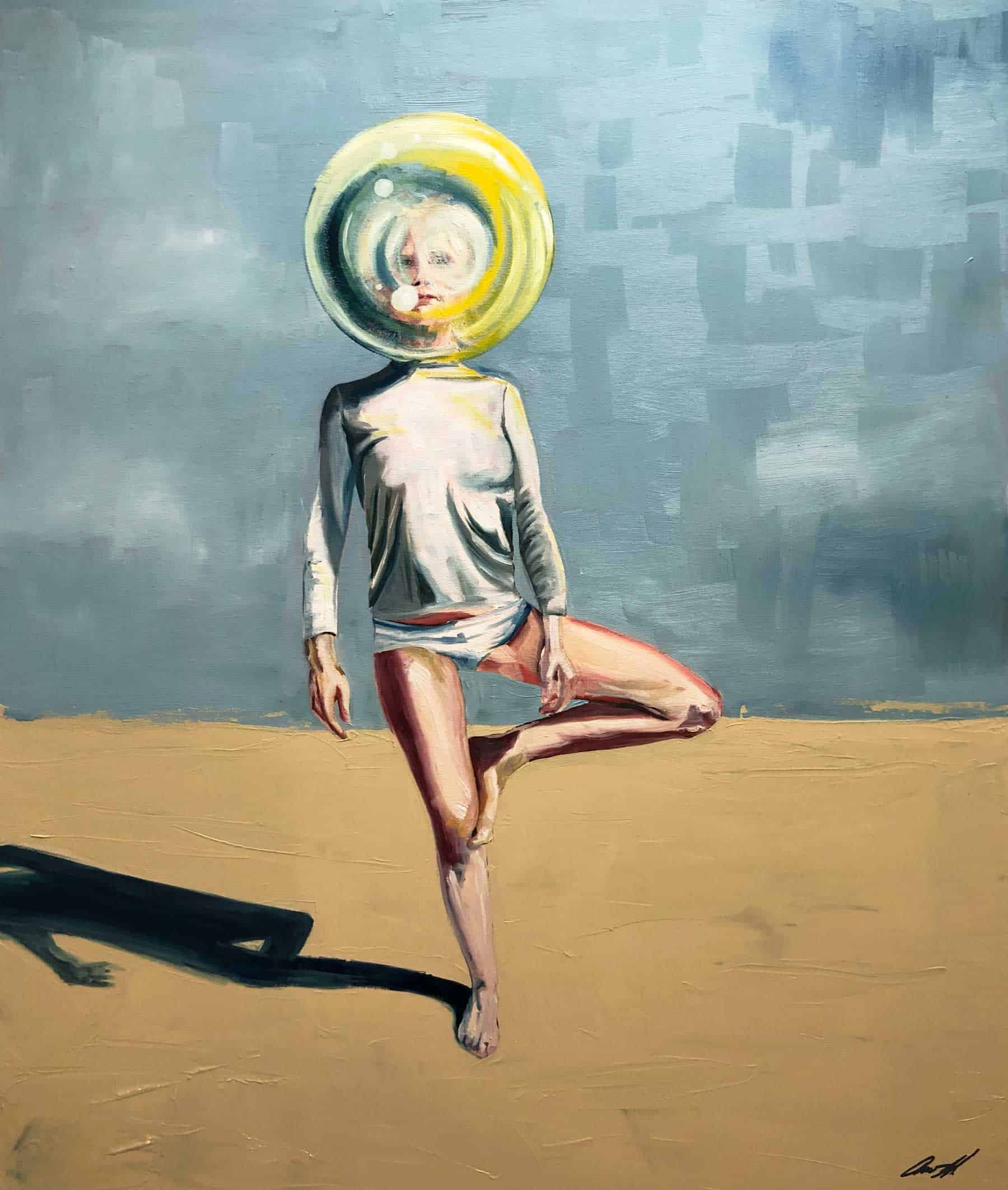 Lille surrealistisk oliemaleri.