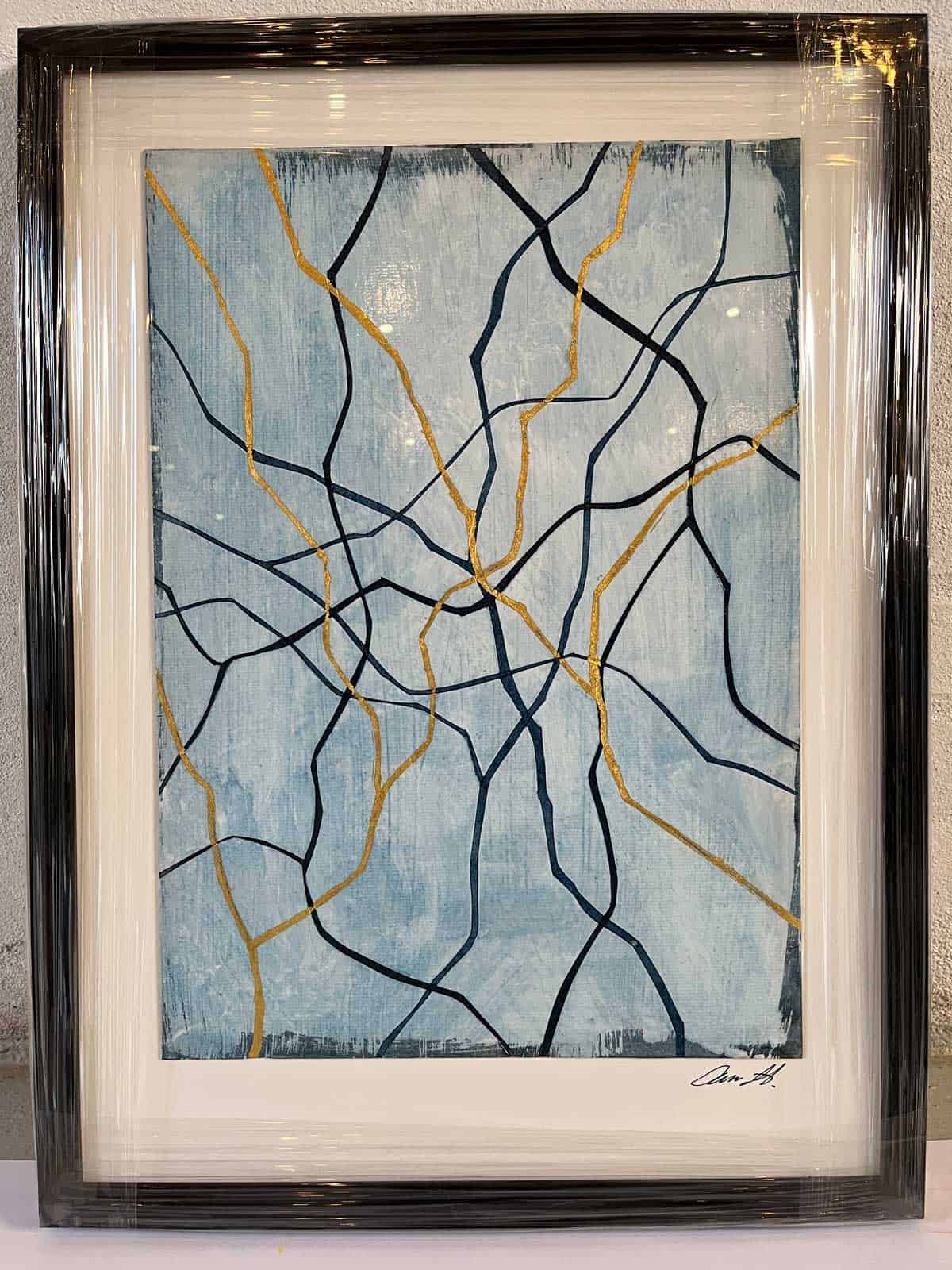 2) Unika papirværk på 42x54 cm.