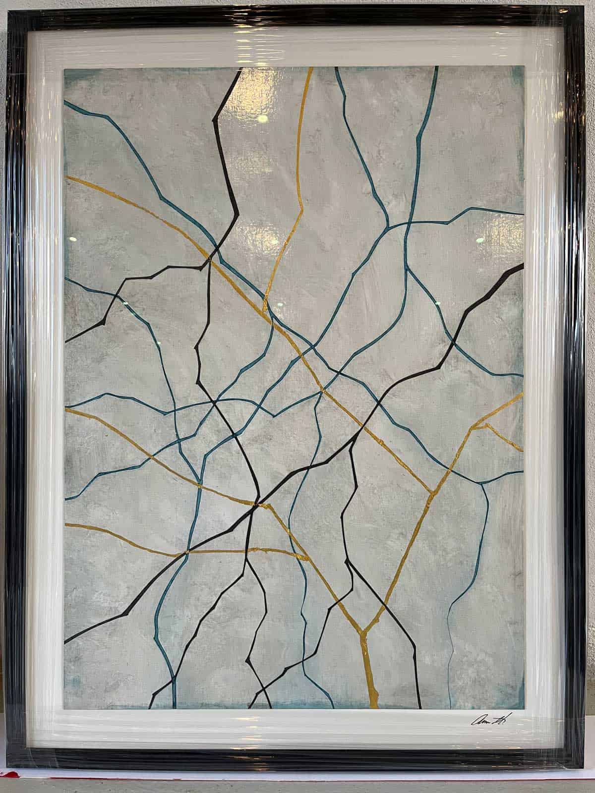 4) Unika papirkunstværk på 62x82 cm. 